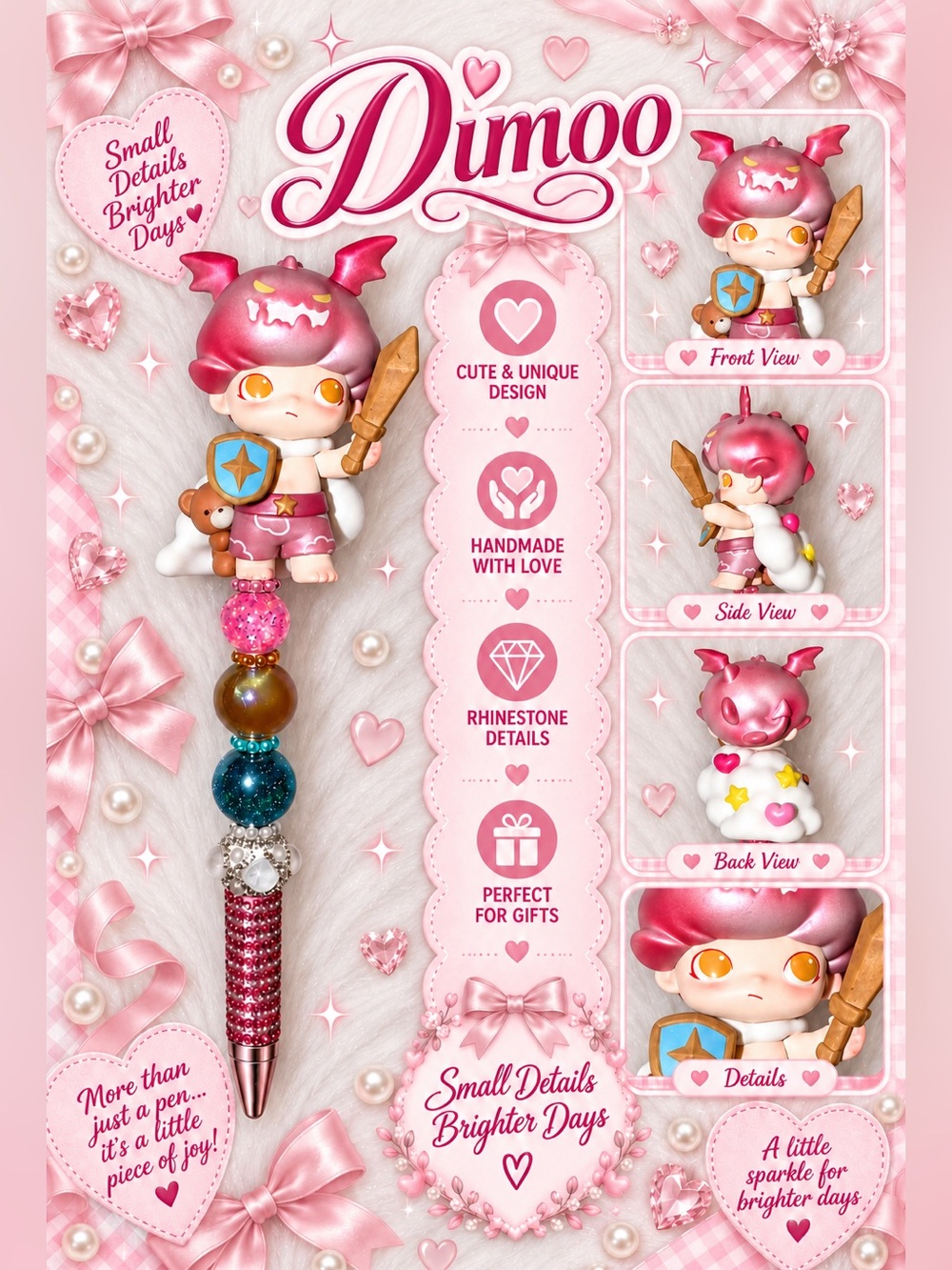 POP MART Dimoo Weaving Wonders Figurines Bear Guardian custom pen